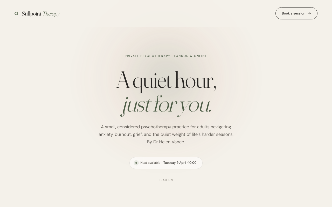 Stillpoint psychotherapy website
