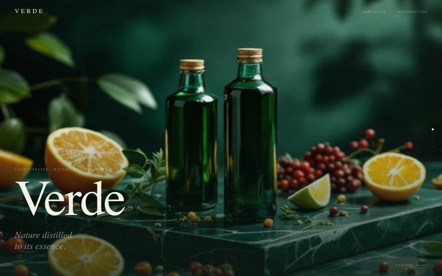 Verde luxury juice website